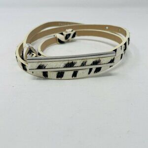 Express Womens Size M/L Adjustable Waist Belt with Hook Closure Dyed Calf Hair